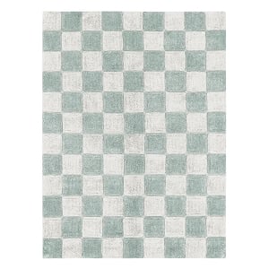 WASHABLE RUG KITCHEN TILES - BLUE SAGE