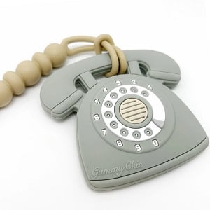 Rotary Dial Phone Teether with Clip - Desert Sage