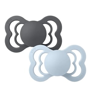 BIBS Supreme 2 PACK - Iron/Baby Blue