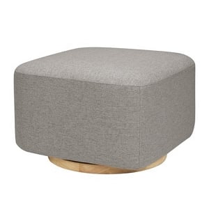 Babyletto Kiwi Gliding Ottoman - Performance Grey Eco-Weave with Light Wood Base