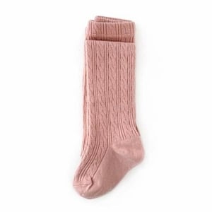 Cable Knit Tights - Blush 